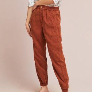Anthropology Rowan Orange Embroidered Casual Joggers Pants Southwestern Pants Sm